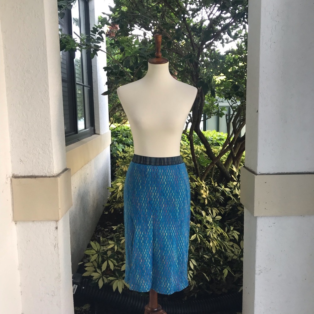 Vintage Missoni Knit Blue Career pencil Skirt